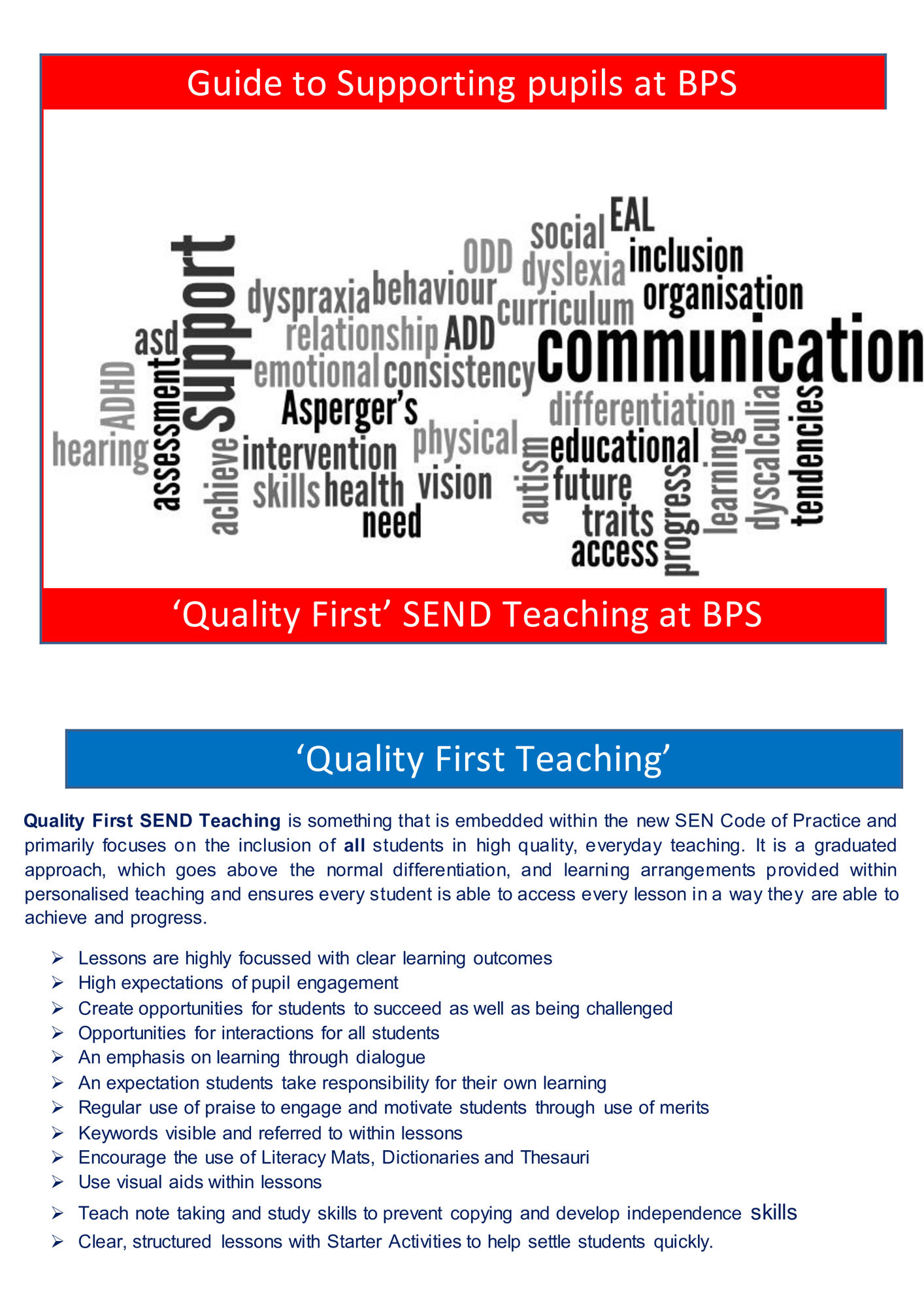 Guide to supporting pupils BPS 0000