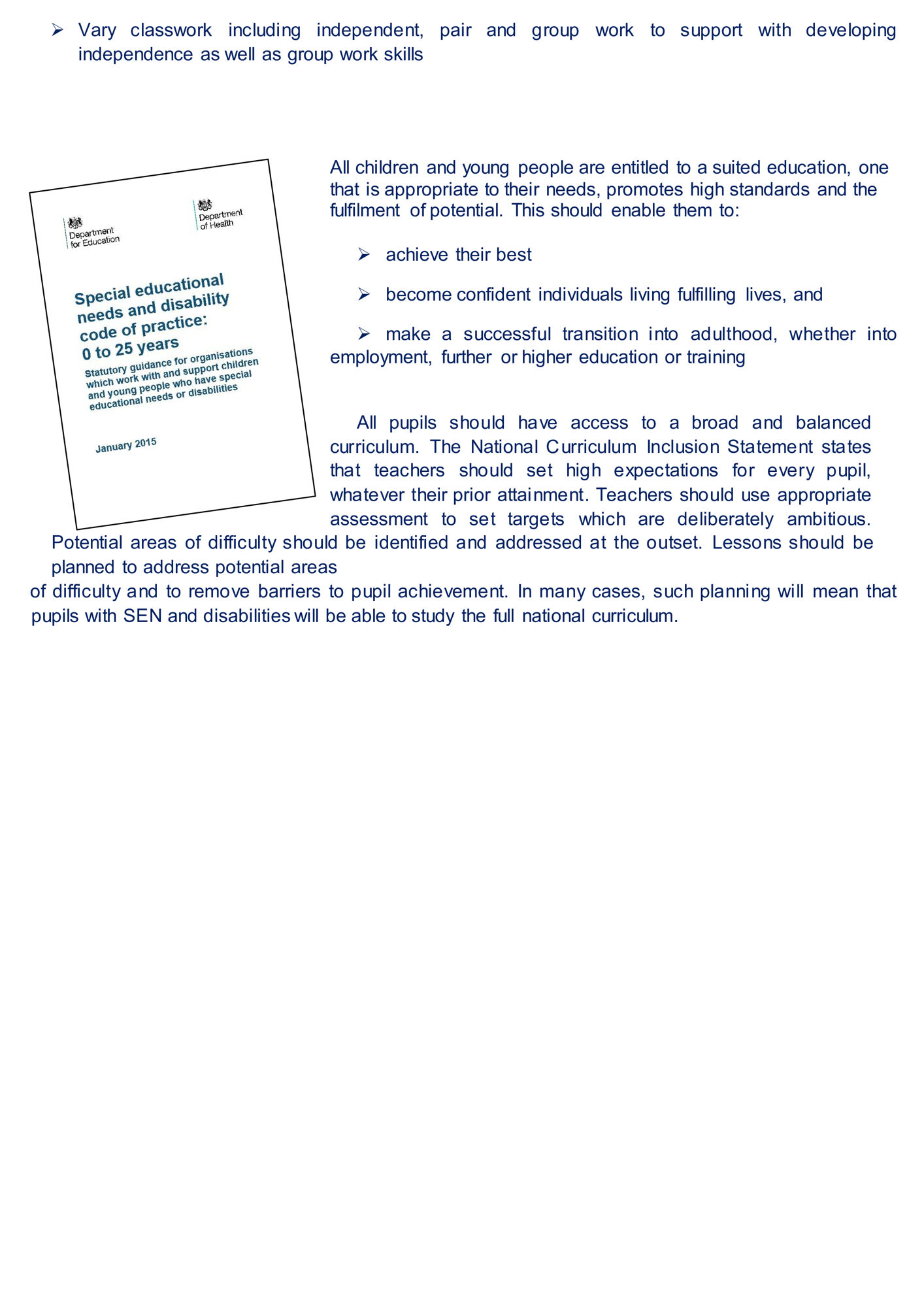 Guide to supporting pupils BPS 0001