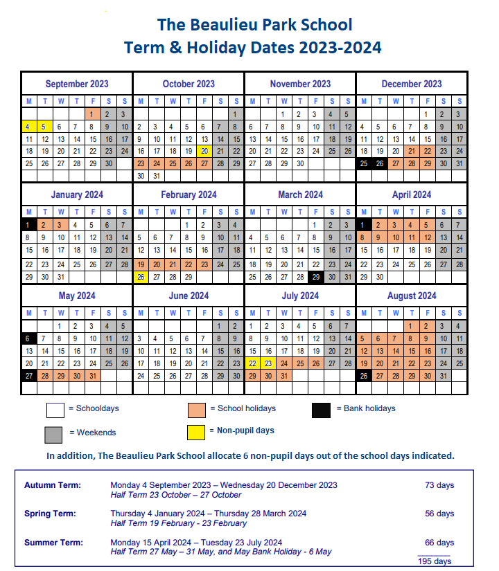 Term and Holiday dates 2324