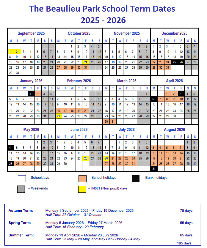 Term dates 2526